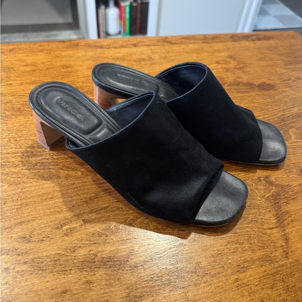 Vince Satin Mule with Block heel